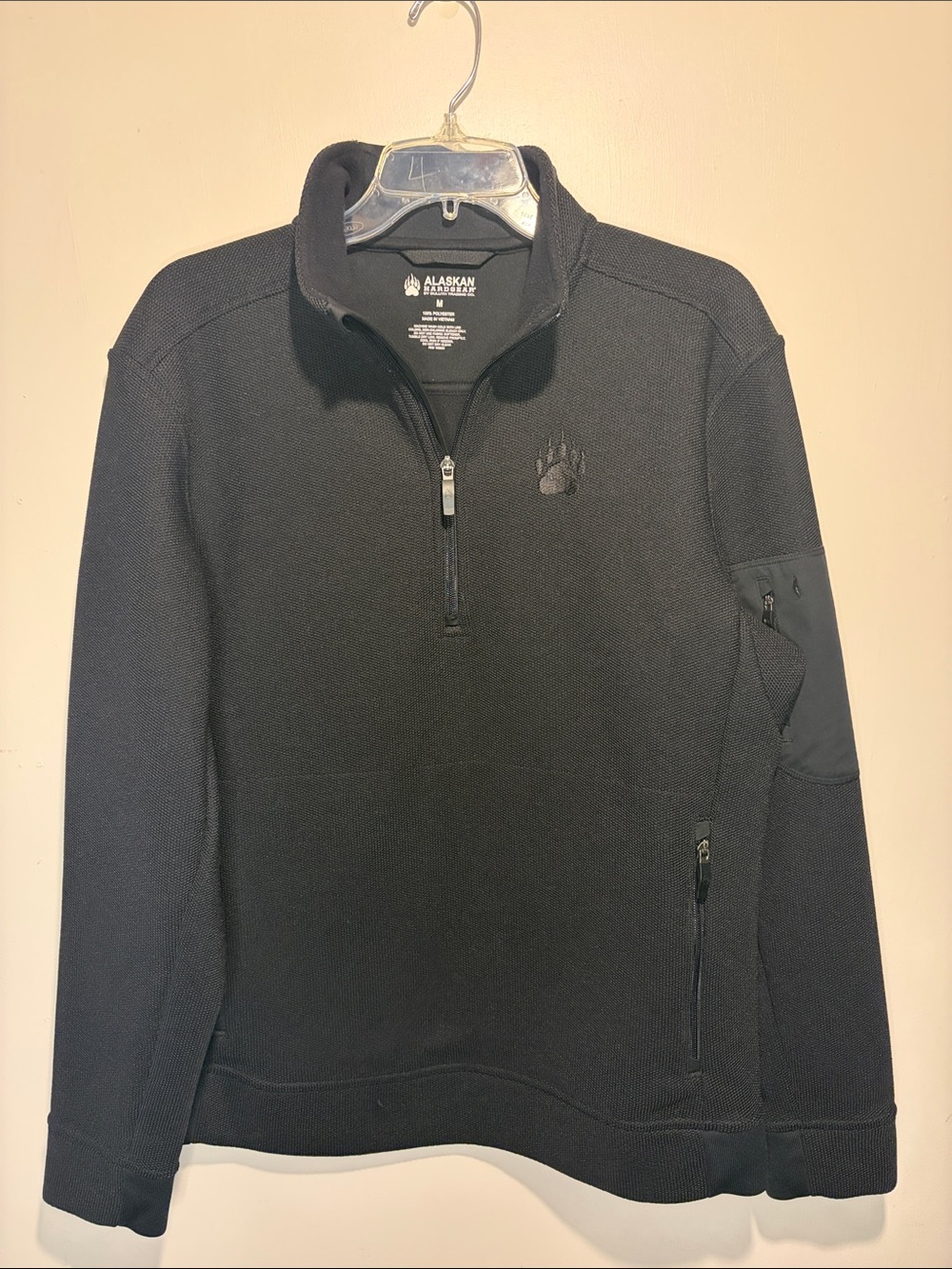 Alaskan Hardgear By Duluth Trading Co. Black 1/4 Zip Pullover Zip Pockets SZ M
